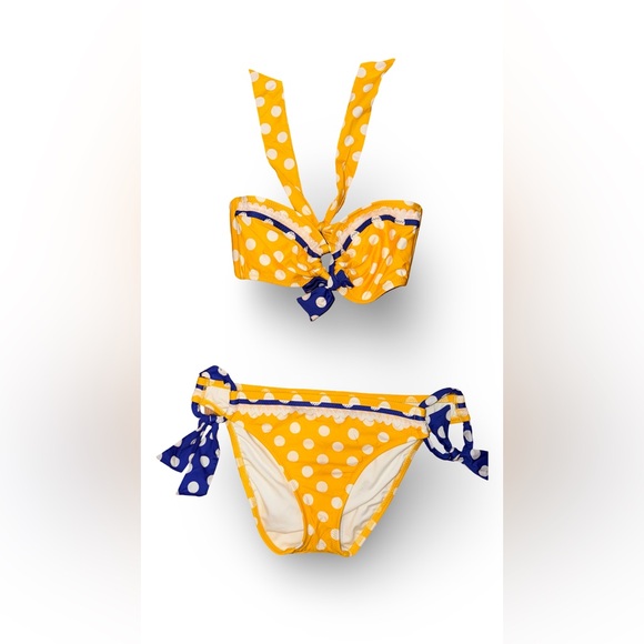 BETSY JOHNSON LARGE brand new Polka Dot Yellow Bikini Set - Picture 3 of 9